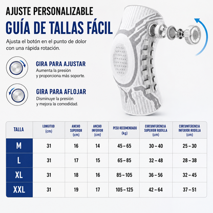 Rodillera de compresión ajustable